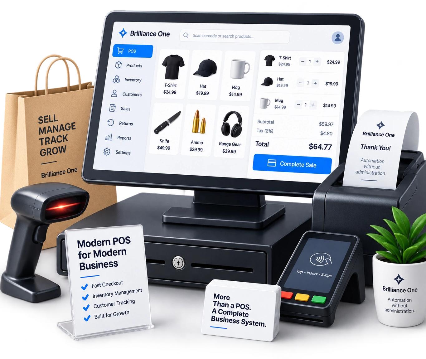 Brilliance One point of sale retail payments inventory and customer management software